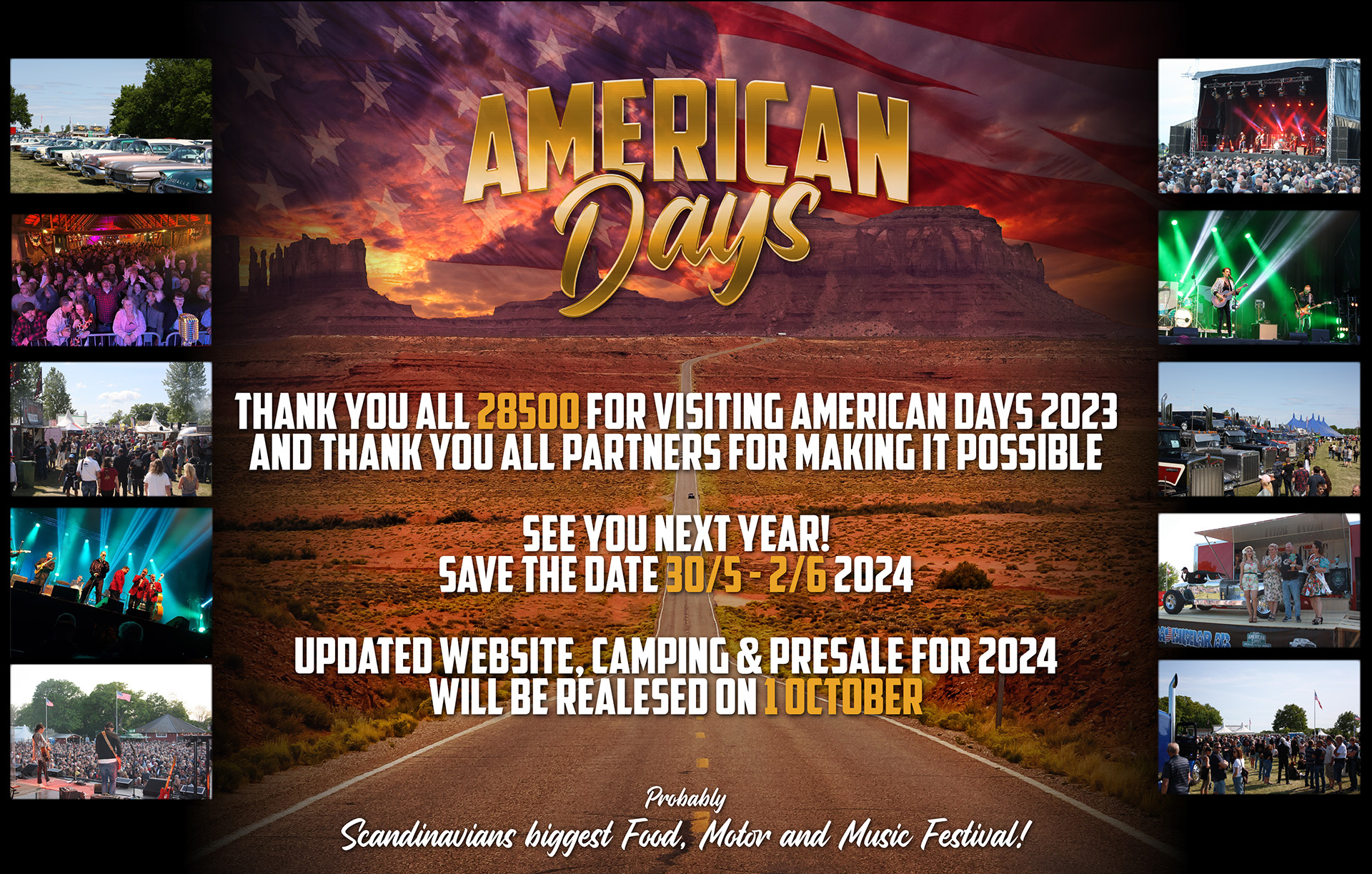 Welcome Banner American Days 2024 - From 30/5 TO 2/6 2024